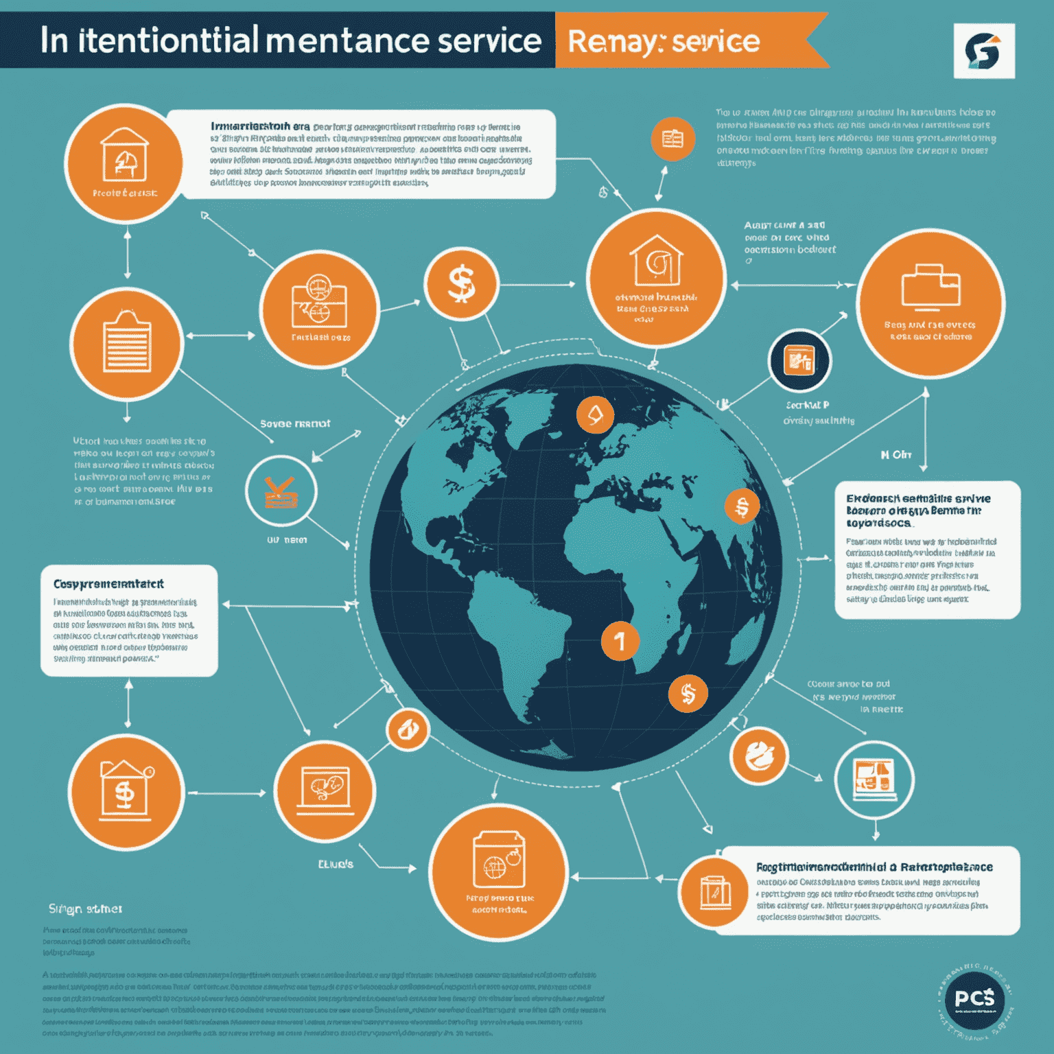 An infographic showing the step-by-step process of using our international remittance service, from sign-up to money delivery.